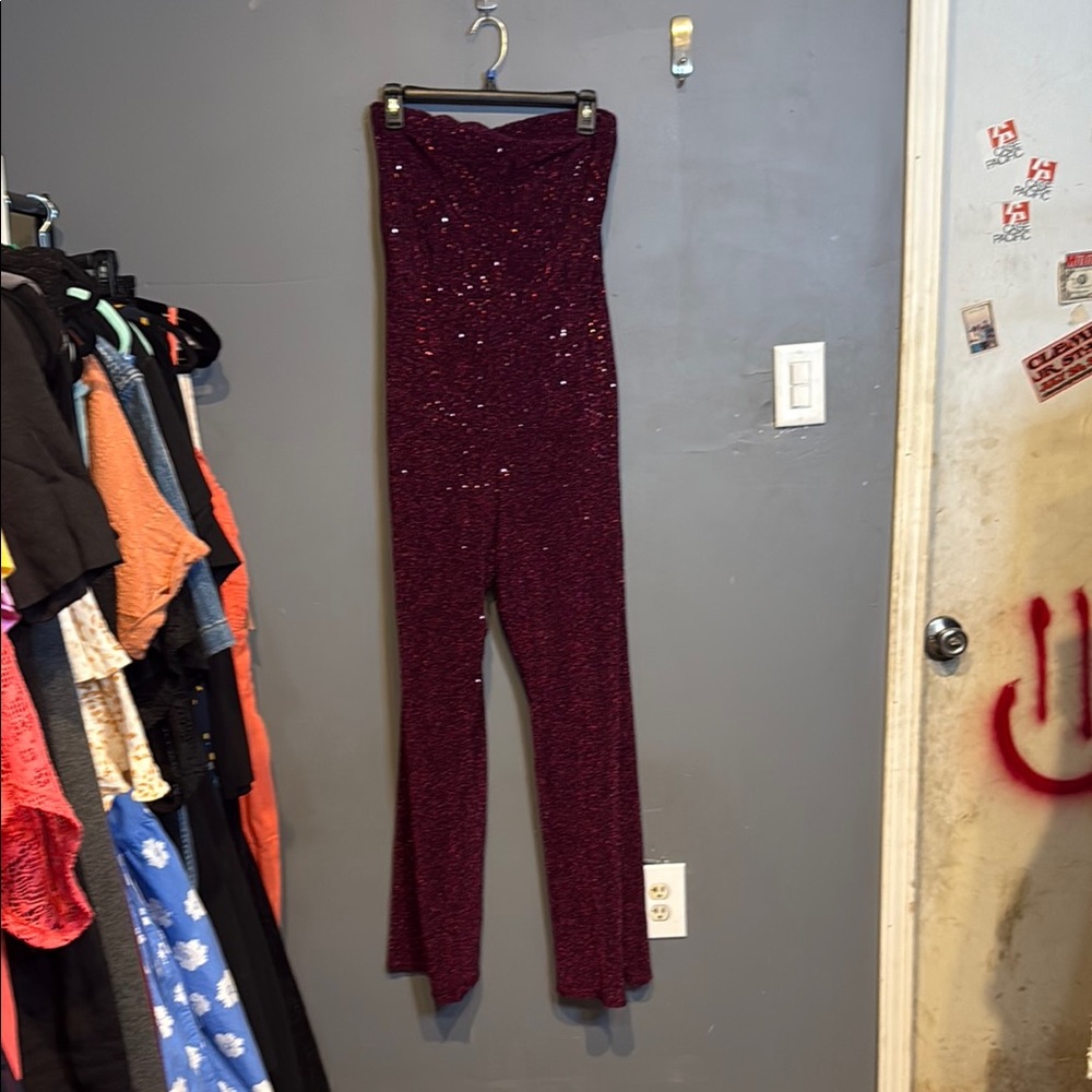 Wild Fable Red Sparkly Jumpsuit